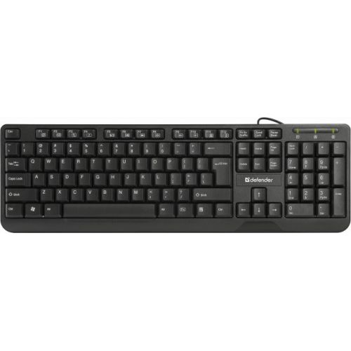 купить Клавиатура проводная Defender OfficeMate HM-710, 45717 (Черный), USB,  ENG/RUS/KAZ, полноразмерная                                                                                                                                                         в Алматы