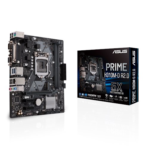 купить Материнская плата ASUS PRIME H310M-D R2.0 LGA1151 2xDDR4 4xSATA3 1xM.2 1xD-Sub 1xHDMI 1xCOM 1xLPT mATX в Алматы