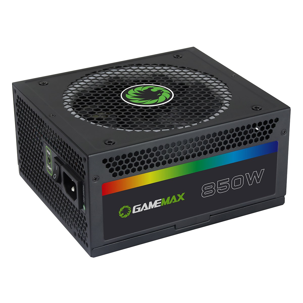 купить БП 850W Gamemax RGB-850, 14CM FAN, RGB LED + Speed controll, полностью модульный, сертификация 80PlusGold, ATX, Кабели: 20+4P,  2*4+4P,  3*IDE, 8*SATA, 2*PCI-E6+2P, 1*FDD в Алматы