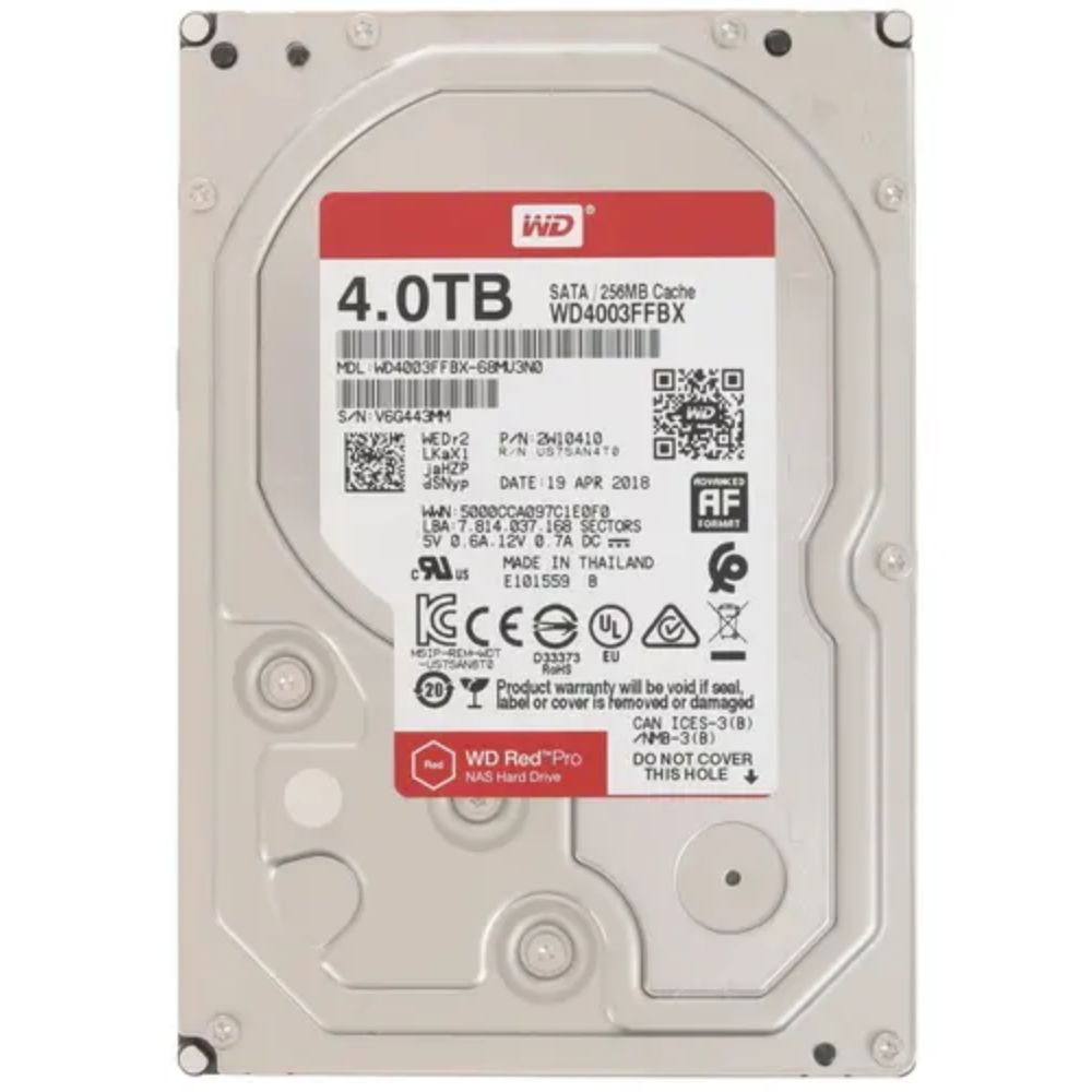купить Жесткий диск для NAS систем HDD  4Tb Western Digital Red PRO SATA 6Gb/s 3.5* 256Mb 7200rpm WD4003FFBX в Алматы