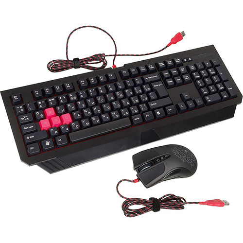 купить Клавиатура мышь игровая Bloody B1500 USB, LED-подсветка клавиш, 1.8 m в Алматы
