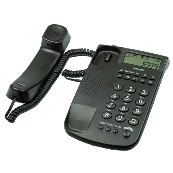 купить Телефон проводной Ritmix RT-440 черный в Алматы