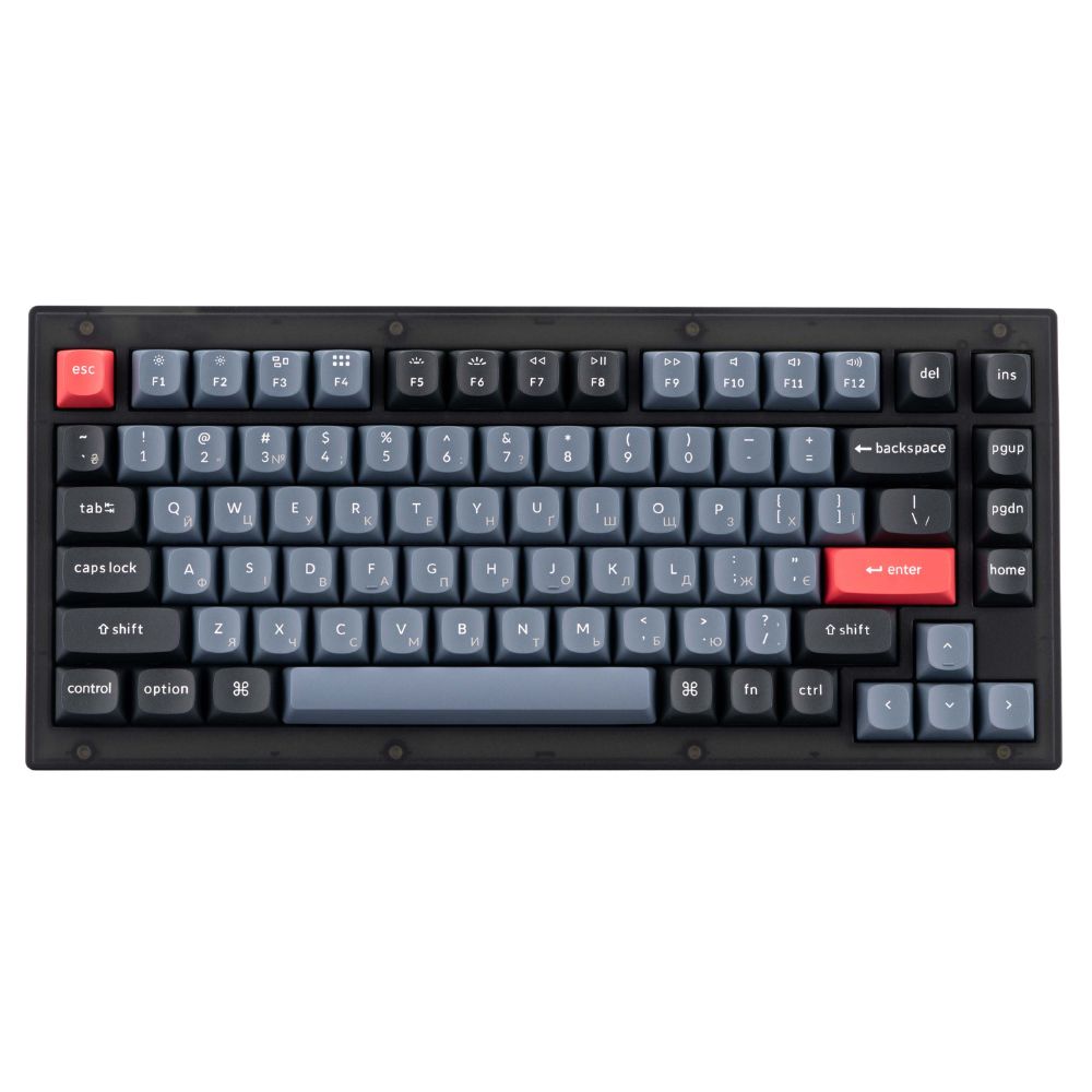 купить Клавиатура Keychron V1 84 Key QMK Gateron G PRO Brown Hot-Swap RGB Frosted Black (V1A3_Keychron) в Алматы