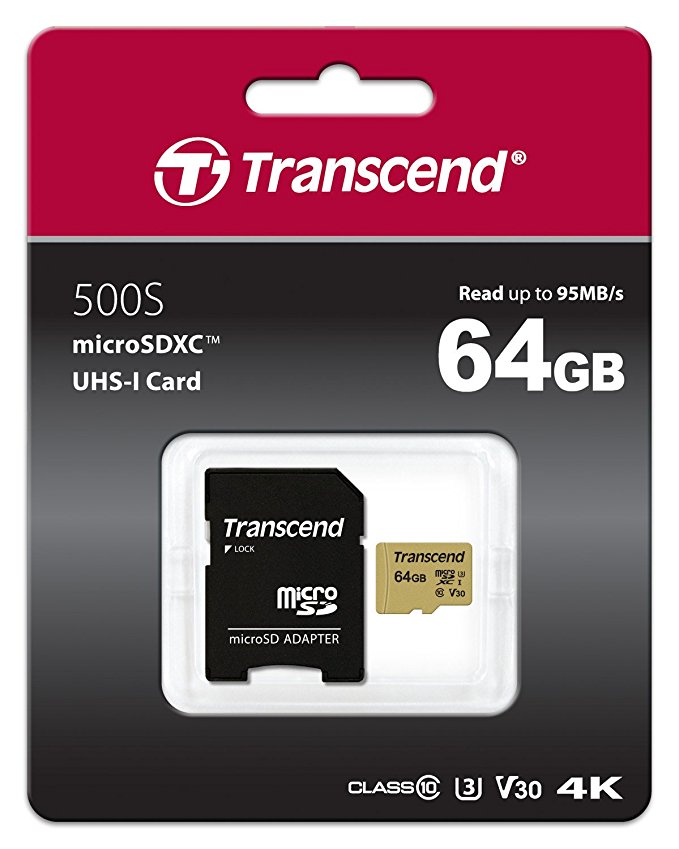 купить Карта памяти MicroSD 64GB Class 10 U3 Transcend TS64GUSD500S в Алматы