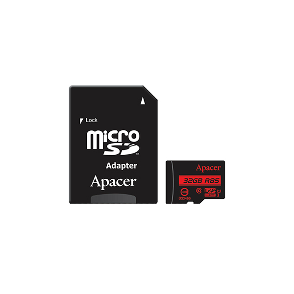 купить Карта памяти, Apacer, AP32GMCSH10U5-R, MicroSDHC 32GB, с адаптером SD в Алматы