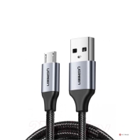купить Кабель UGREEN US290 USB 2.0 A to Micro USB Cable Nickel Plating Aluminum Braid 2m (Black), 60148 в Алматы фото 1