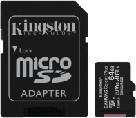 купить Карта памяти Kingston 64GB micro SDHC Canvas Select Plus 100R A1 C10 Two Pack + Single ADP, SDCS2/64GB-2P1A в Алматы фото 1