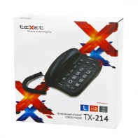 купить Телефон проводной Texet TX-214 черный в Алматы фото 2