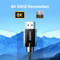 купить Кабель Ugreen HD135 8K HDMI M/M Round Cable with Braided, 2m, Gray, 70321 в Алматы фото 2