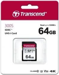 купить Карта памяти SD 64GB Class 10 U3 Transcend TS64GSDC300S в Алматы фото 1