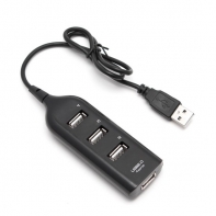 купить Расширитель USB, Deluxe, DUH4007BK, 4 Порта, USB 2.0 Hi-Speed, Кабель 50 см, Чёрный в Алматы фото 1