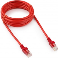 купить Патч-корд UTP Cablexpert PP12-3M/R кат.5e, 3м, литой, многожильный (красный) в Алматы фото 1