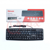 Купить Qmax NOVO проводная клавиатура,USB Рус/Англ/КАз 107 клавиши XP/Vista/7/8 Черный Цветная картонная коробка Алматы