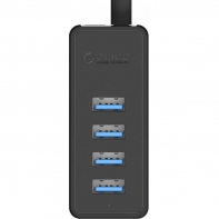 купить USB Хаб ORICO W5P-U3-030-BK-BP <USB3.0x4, MicroUSB, Black, 30cm, 77.4*31.5*22mm > в Алматы фото 2