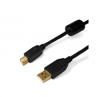 Купить Интерфейсный кабель, SHIP, SH7013-3B, A-B, Hi-Speed USB 2.0, Чёрный, Блистер, Контакты с золотым напылением, 3 м. Алматы