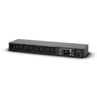купить Блок распределения питания CyberPower PDU31005 (1U), вход IEC C20, 20A, выход 8*IEC C13, RJ45, USB, LED, LCD. в Алматы фото 1