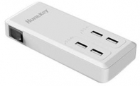 купить Сетевой фильтр Huntkey USB SSK407 1.5M <белый, 4 USB порта, 5V/4.8mА(Max) 1,5m> в Алматы фото 1