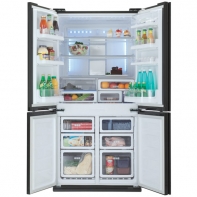 купить Холодильник Sharp SJFS97VBK Side by side, black/glass /  в Алматы фото 2