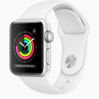 купить Apple Watch Series 3 GPS, 38mm Silver Aluminium Case with White Sport Band, Model A1858 в Алматы фото 1