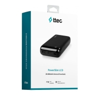 купить ttec PowerSlim LCD 20.000 mAh Powerbank With  USB-C Input/Output, Black в Алматы фото 2