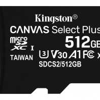 Купить Карта памяти Kingston 512GB microSDXC Canvas Select Plus 100R A1 C10 Single Pack w/o Adapter, SDCS2/512GBSP Алматы