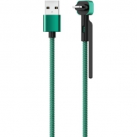 купить Кабель OLMIO STAND, USB 2.0 - lightning, 1.2м, 2.1A, зеленый в Алматы фото 1