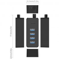 купить USB Хаб ORICO W5P-U3-030-BK-BP <USB3.0x4, MicroUSB, Black, 30cm, 77.4*31.5*22mm > в Алматы фото 3