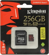 купить Карта памяти MicroSD 256GB Class 10 U3 A1 Kingston SDCR/256GB в Алматы фото 1