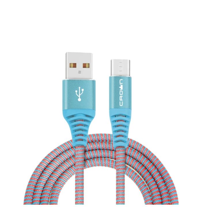 купить Кабель Crown USB - USB Type-C CMCU-3102C blue в Алматы