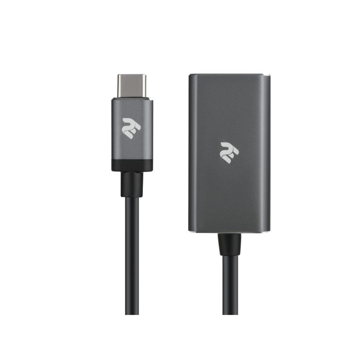 купить Адаптер 2Е USB-C - DisplayPort Aluminum 0.2m Silver в Алматы