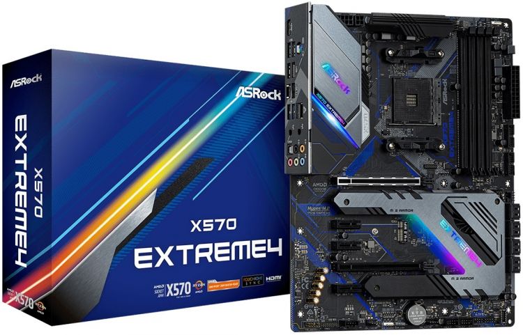 купить Материнская плата ASRock X570 EXTREME4, Socket AM4, AMD Premium X570, 4xDDR4 (4666+ OC), 8xSATA3 RAID, 2xHyper M.2, 1xHDMI, 2xPCIe4.0x16, 3xPCIe4.0x1, AMD Quad CrossFireX™ and CrossFireX™, 2xUSB3.2 Gen2, 11xUSB3.2 Gen1, 1xPS/2, RJ-45, RGB синхронизац в Алматы
