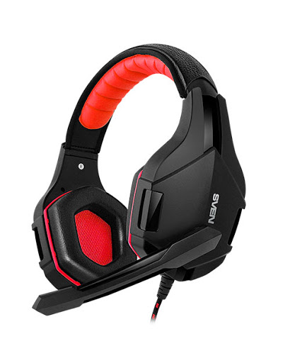 купить SVEN AP-G850MV Игровые стереонаушники с микрофоном черный-красный /  в Алматы