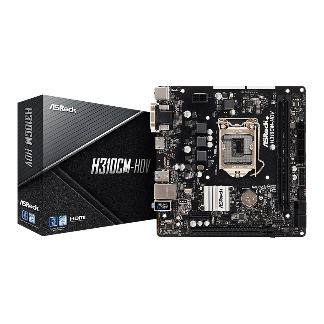 купить Материнская плата ASRock H310CM-HDV LGA1151 INTEL H310 2xDDR4 4xSATA3  1xD-Sub, 1xDVI-D, 1xHDMI, 1xPCI-E3.0x16, 2xPCI-E2.0x1, 4xUSB2.0, 2xUSB3.1, 1xPS/2, 1xRJ-45  mATX                                                                                    в Алматы