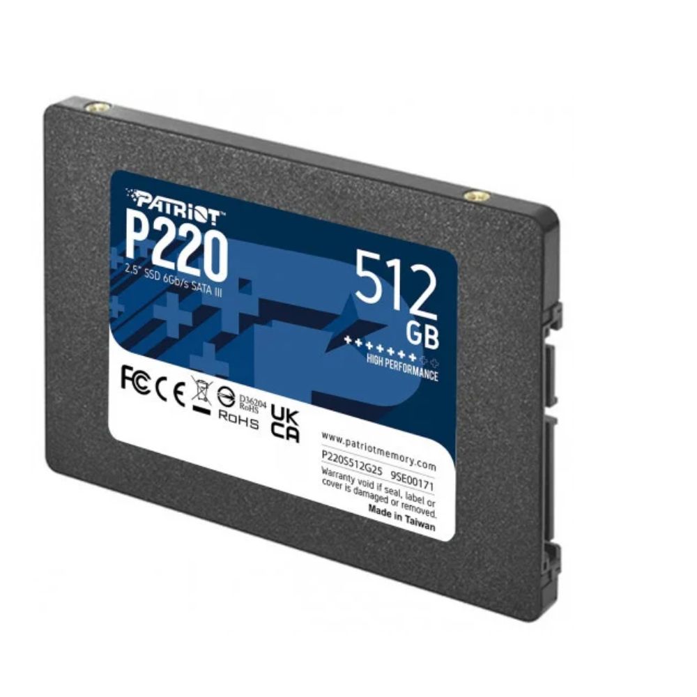 Купить SSD 512GB Patriot P220, 2.5*, read 550 MB/s, write 500 MB/s, SATA III, TLC P220S512G25 в Алматы