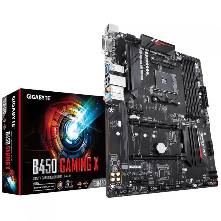 купить Gigabyte, B450 GAMING X, AM4, B450, 2xDDR4 2933, 6xSATA3, 1xM.2, 1xDVI-D, 1xHDMI, 2xPCI-Ex16, 2xPCI-Ex1, mATX в Алматы