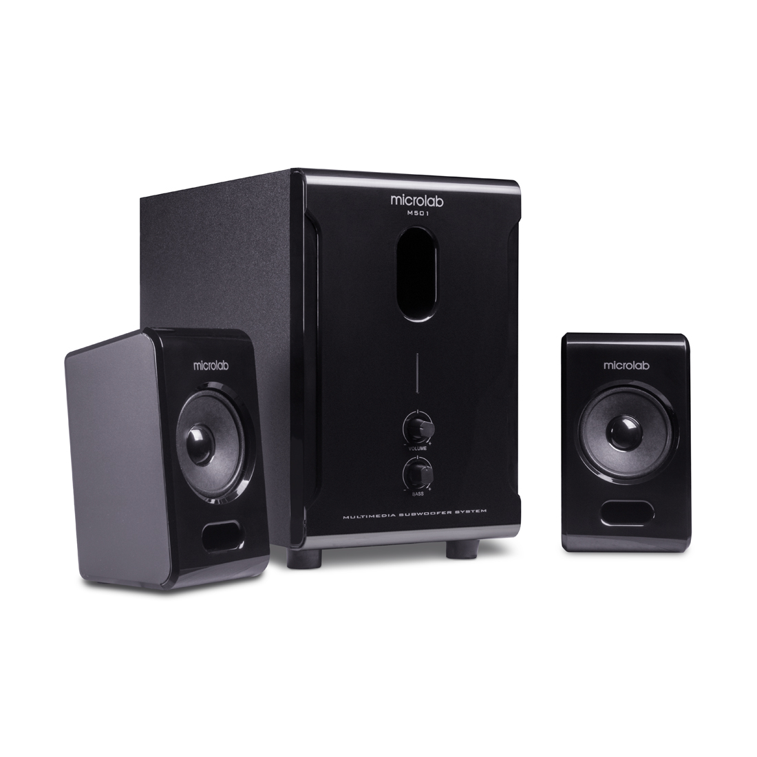 купить Акустическая система, Microlab, M501, 2.1, 10Вт (2.5Вт*2 5Вт), Выход 2RCA, Вход 2RCA, Чёрный в Алматы