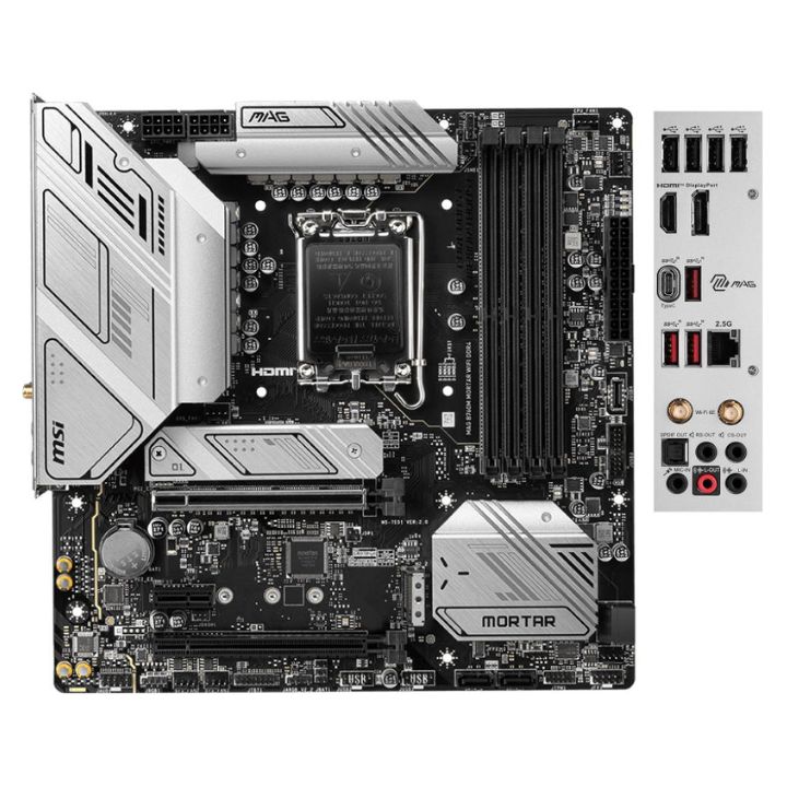 купить Материнская плата MSI MAG B760M MORTAR WIFI DDR4 LGA1700 4xDDR4 4xSATA3 RAID 2xM.2 HDMI DP mATX в Алматы