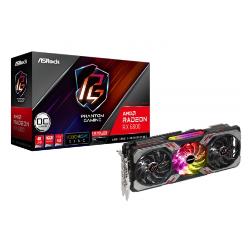 купить Видеокарта AsRock RADEON RX 6800 Phantom Gaming D OC, 16GB GDDR6 256-bit 3xDP HDMI RX6800 PGD 16GO в Алматы