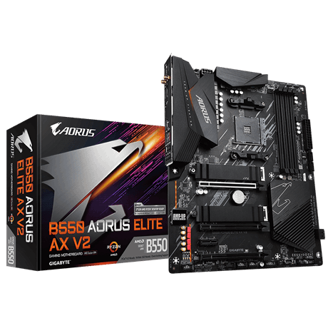 купить Сист. плата Gigabyte B550 AORUS ELITE AX V2,B550,AM4,4xDIMMDDR4,3xPCI-E x16, xPCI x1,2xM.2,4xSATA,DP,HDMI,WIFI6,ATX BOX в Алматы