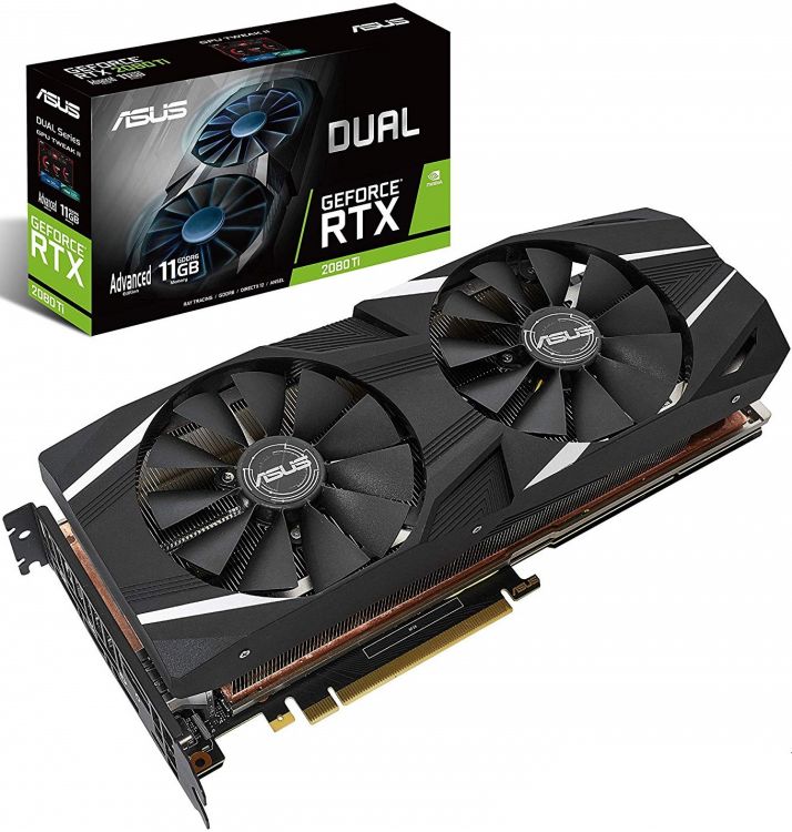 купить Видеокарта ASUS GeForce RTX2080Ti GDDR6 11GB 352-bit HDMIx1 DPx3 USB DUAL-RTX2080TI-A11G в Алматы
