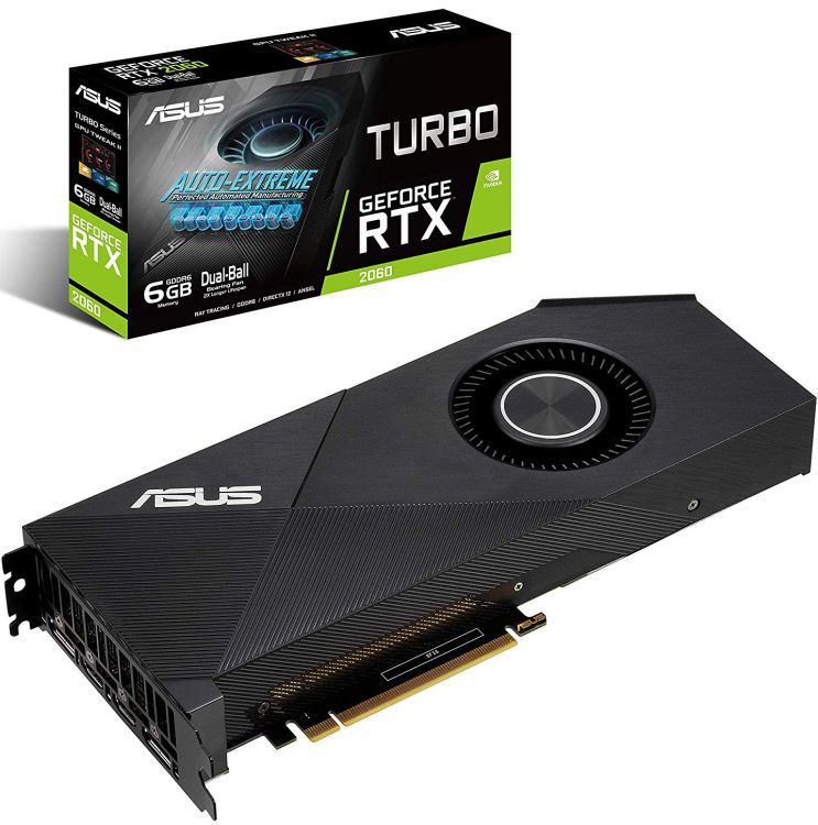 купить Видеокарта ASUS GeForce RTX2060 GDDR6 6GB 192bit HDMIx2 DPx2 HDCP TURBO-RTX2060-6G                                                                                                                                                                         в Алматы