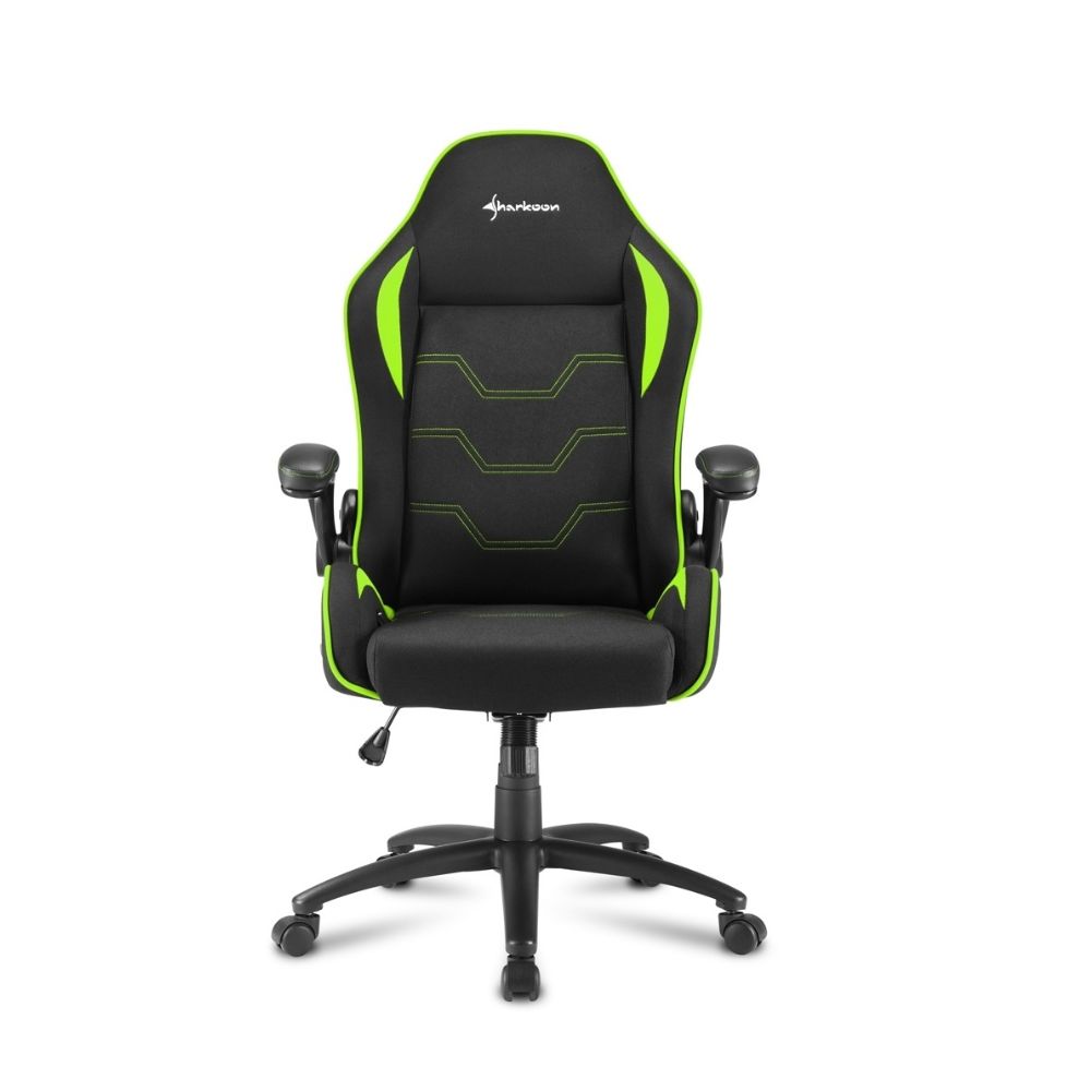 Купить Кресло геймерское Sharkoon Elbrus 1, рег. высоты, подлокотник, 120 кг, Black-Green в Алматы