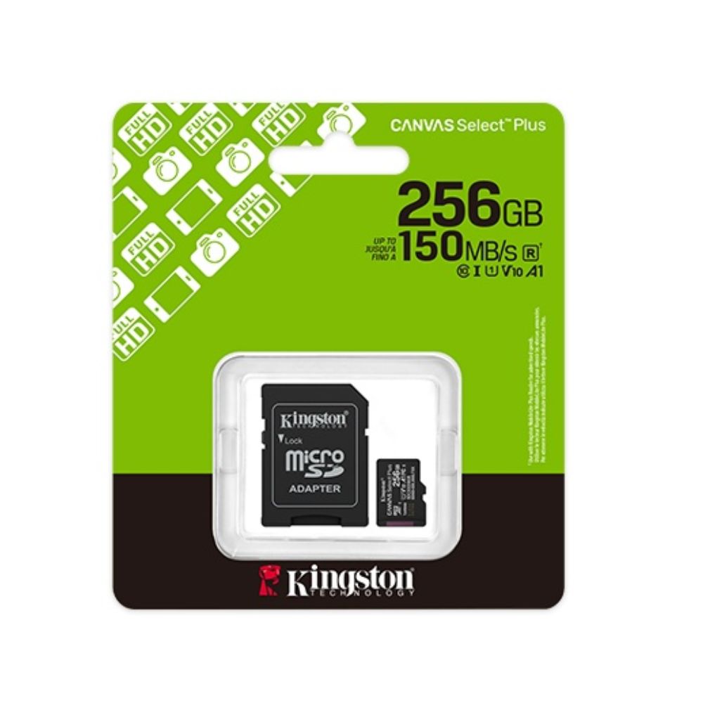 купить Карта памяти Micro SDXC 256GB Kingston Canvas Select Plus,Class 10 UHS-I U1 V10 A1,150 МБ/с, адаптер SDCS3/256GB в Алматы