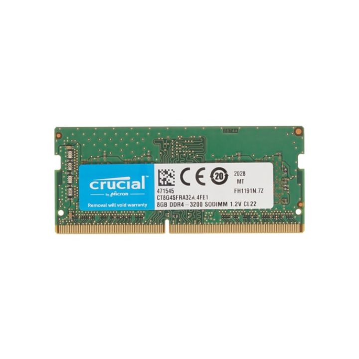 купить Оперативная память для ноутбука  8GB DDR4 3200 MHz Crucial PC4-25600 CL22 SO-DIMM1.2V CT8G4SFRA32A в Алматы