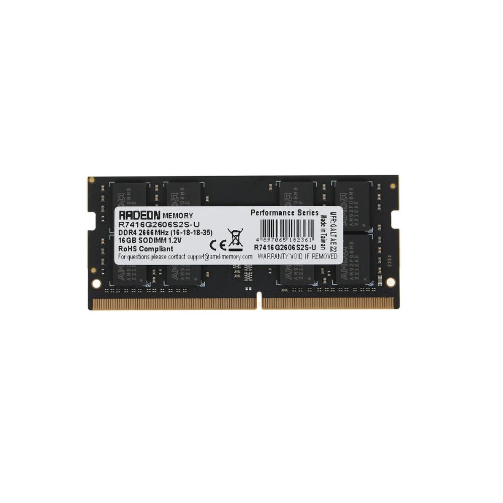 Купить SO-DIMM 16GB DDR4 PC21300/2666MHz AMD Radeon R7 Performance, CL16-18-18-35, 1.2V, BOX  R7416G2606S2S-U в Алматы