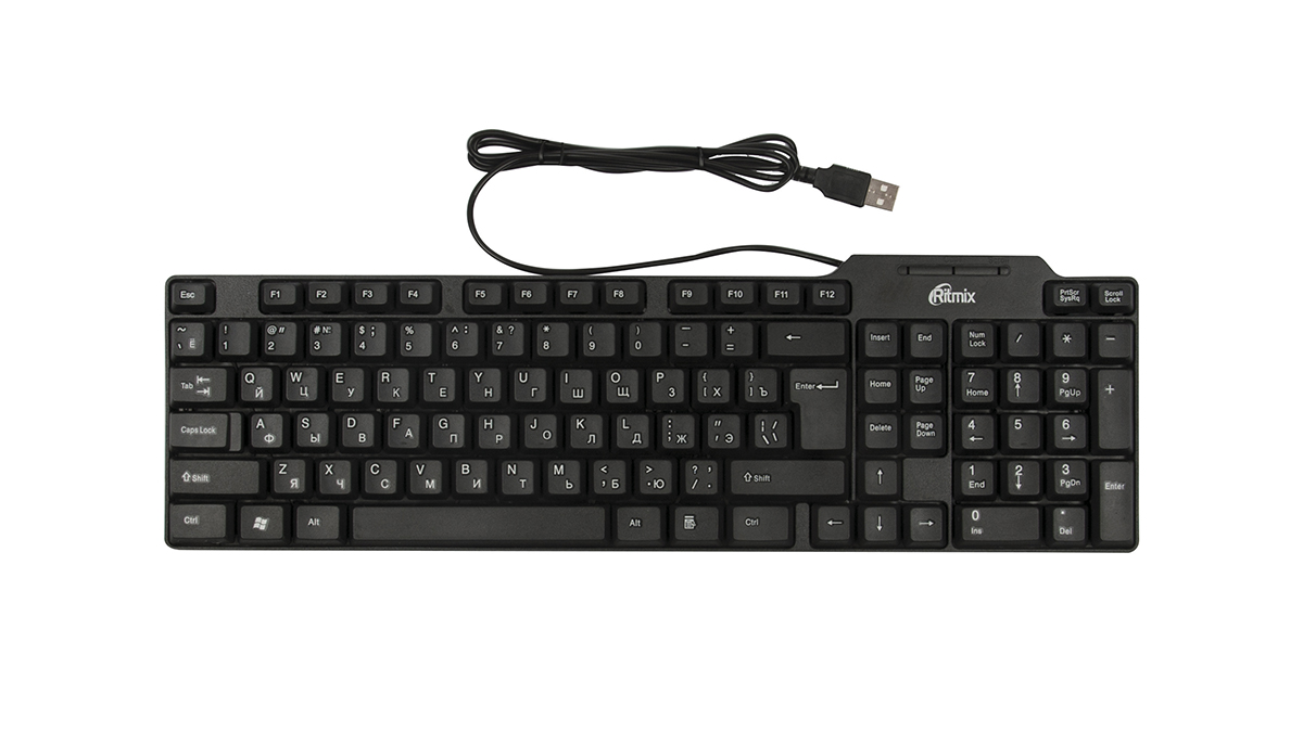 купить Клавиатура проводная Ritmix RKB-111 черный в Алматы
