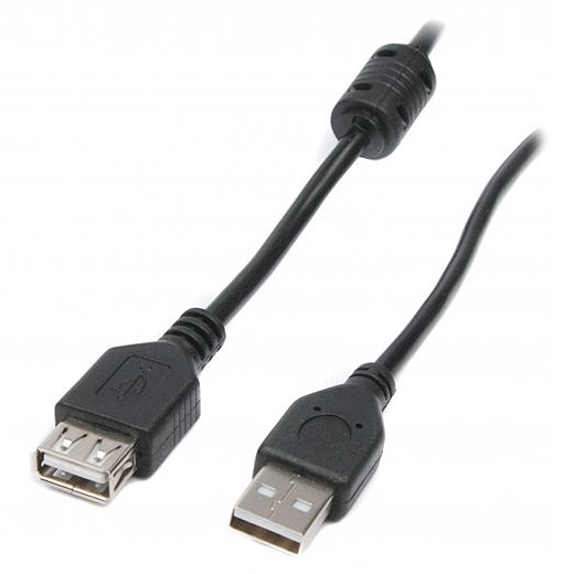 купить Кабель PowerPlant USB 2.0 AF &ndash; AM, 1.0 м, One ferrite в Алматы