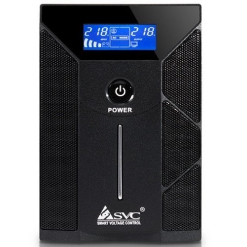 купить UPS, SVC, W-600, Smart, USB, Мощность 600ВА/360Вт, Диапазон работы AVR: 165-275В, Бат.: 12В/12 Ач*1шт., 2 вых.: Shuko CEE7, Чистая cинусоида, Чёрный в Алматы