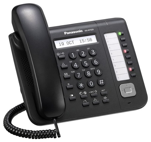 купить Panasonic KX-NT551RU IP системный телефон, 8 кнопок DSS, 1-строчный экран, 2 гигабитных порта с PoE /  в Алматы