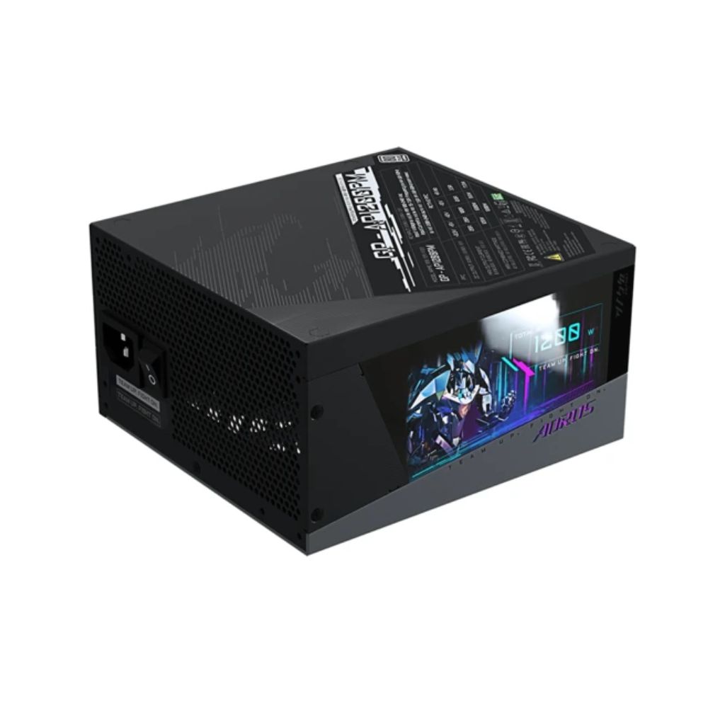 купить Модульный Блок Питания Gigabyte AORUS P1200W 80+ PLATINUM, with APFC, 140mm Double ball bearing Fan, BOX в Алматы
